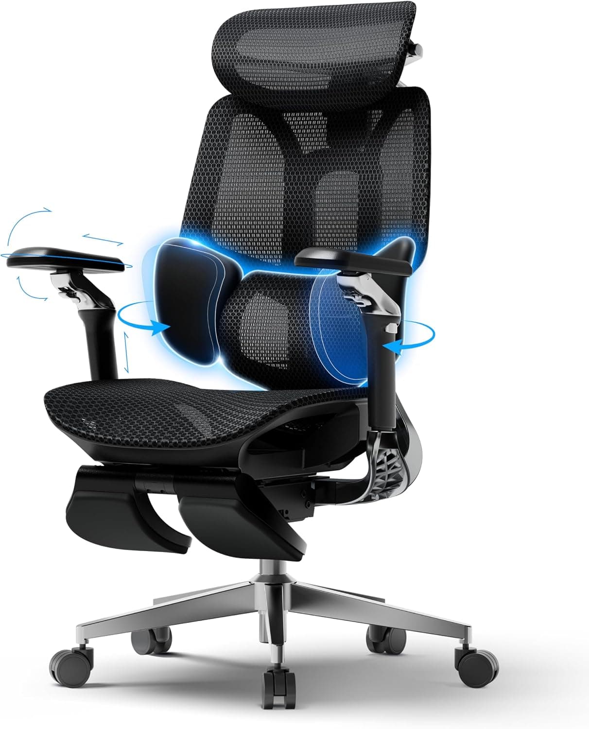 Silla Studio Pro negra montada con todas sus piezas